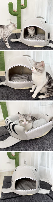 Cat Mat Shark Shape House - thepetvision.com